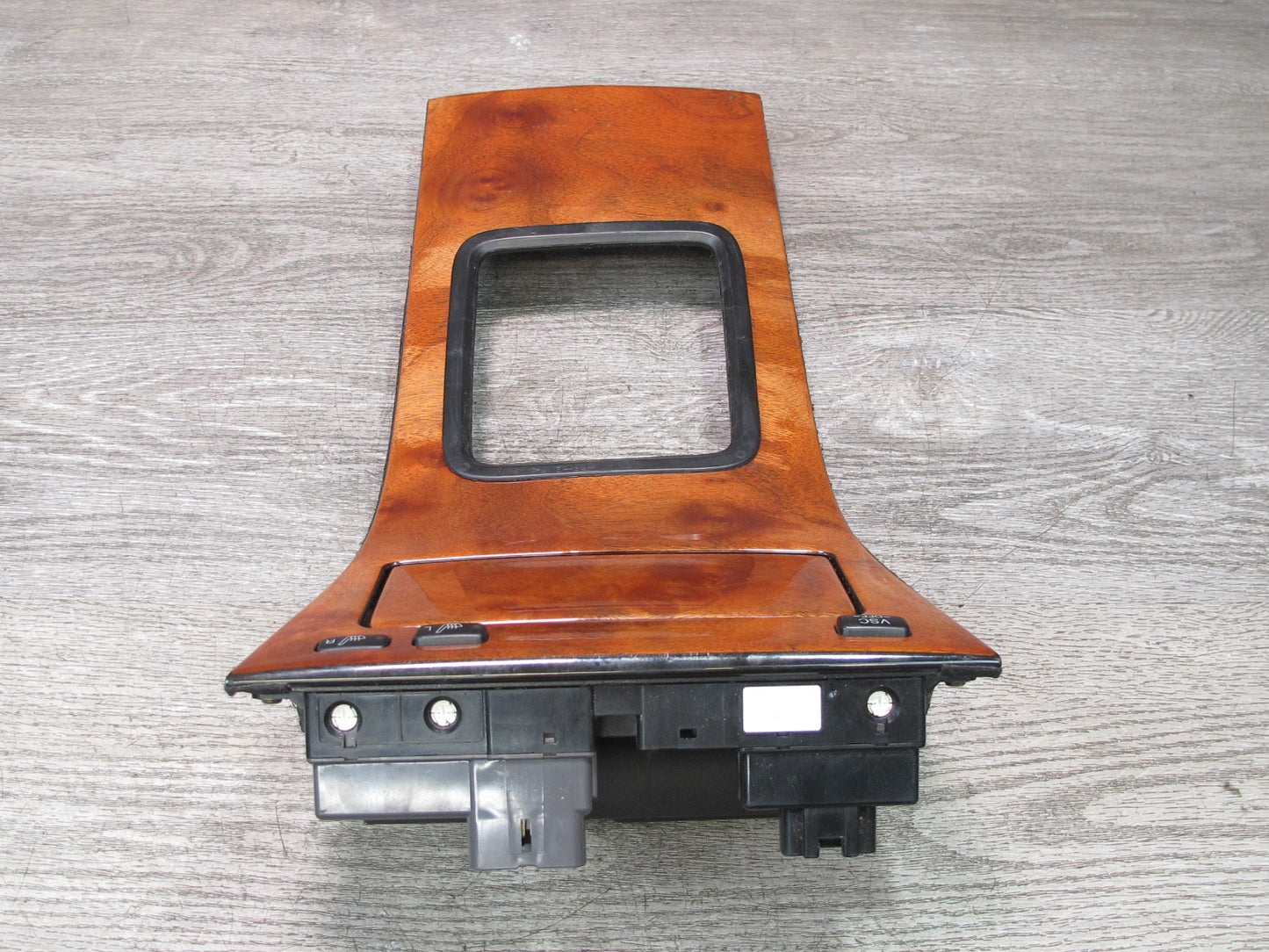 98-00 Lexus LS400 Center Console Shifter Wood Trim w VSC Heated Seat Switch OEM