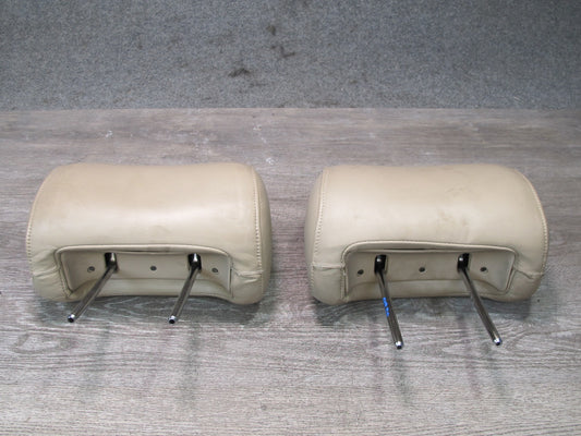 92-98 Lexus JZZ31L SC400 SC300 Set of 2 Front Seat Leather Headrest Ivory OEM