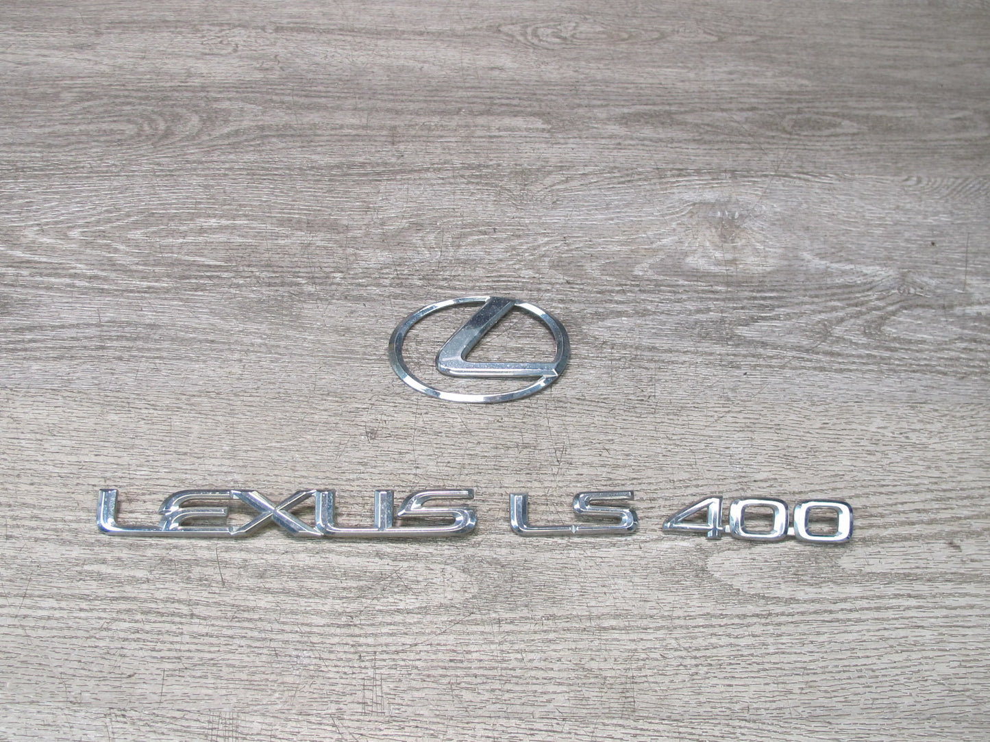 95-00 Lexus UCF20L LS400 Rear Trunk Lid Badge Emblem Logo Silver Set OEM