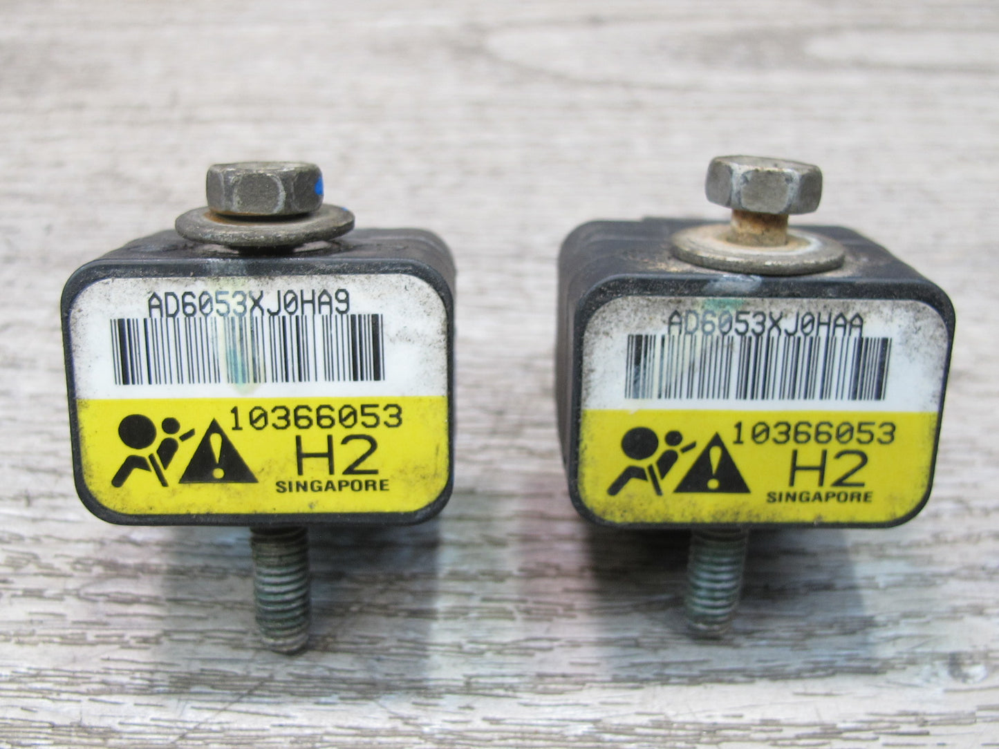 08-09 HUMMER H2 FRONT SRS AIRBAG SENSOR 10366053 2PCS OEM