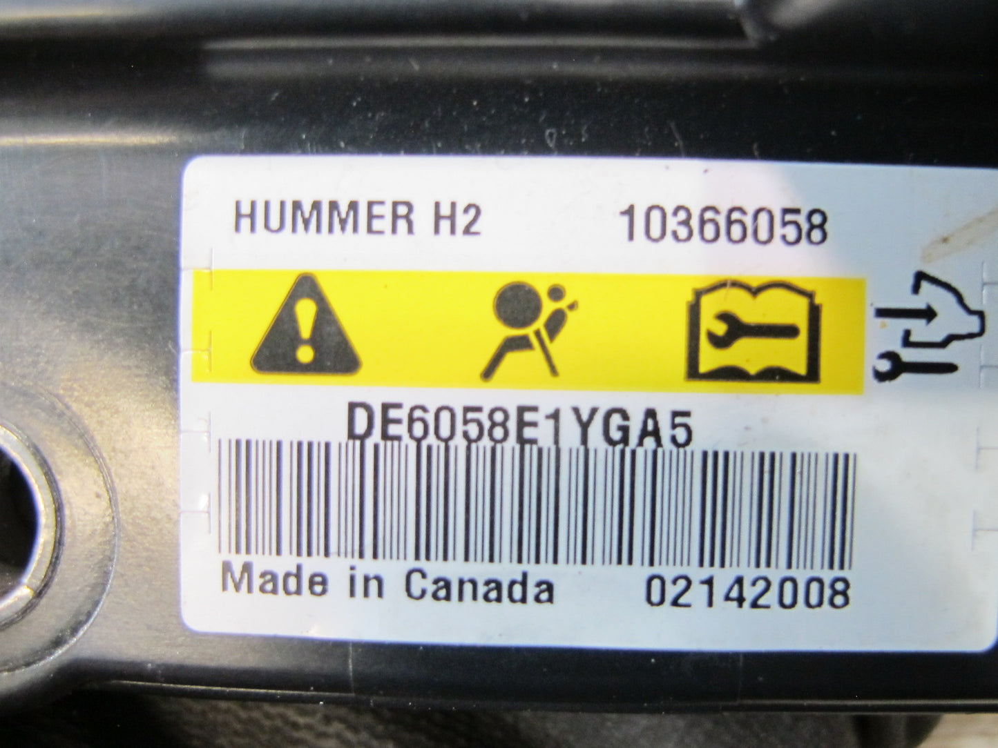 08-09 HUMMER H2 ROLLOVER SRS AIRBAG IMPACT SENSOR 10366058 OEM