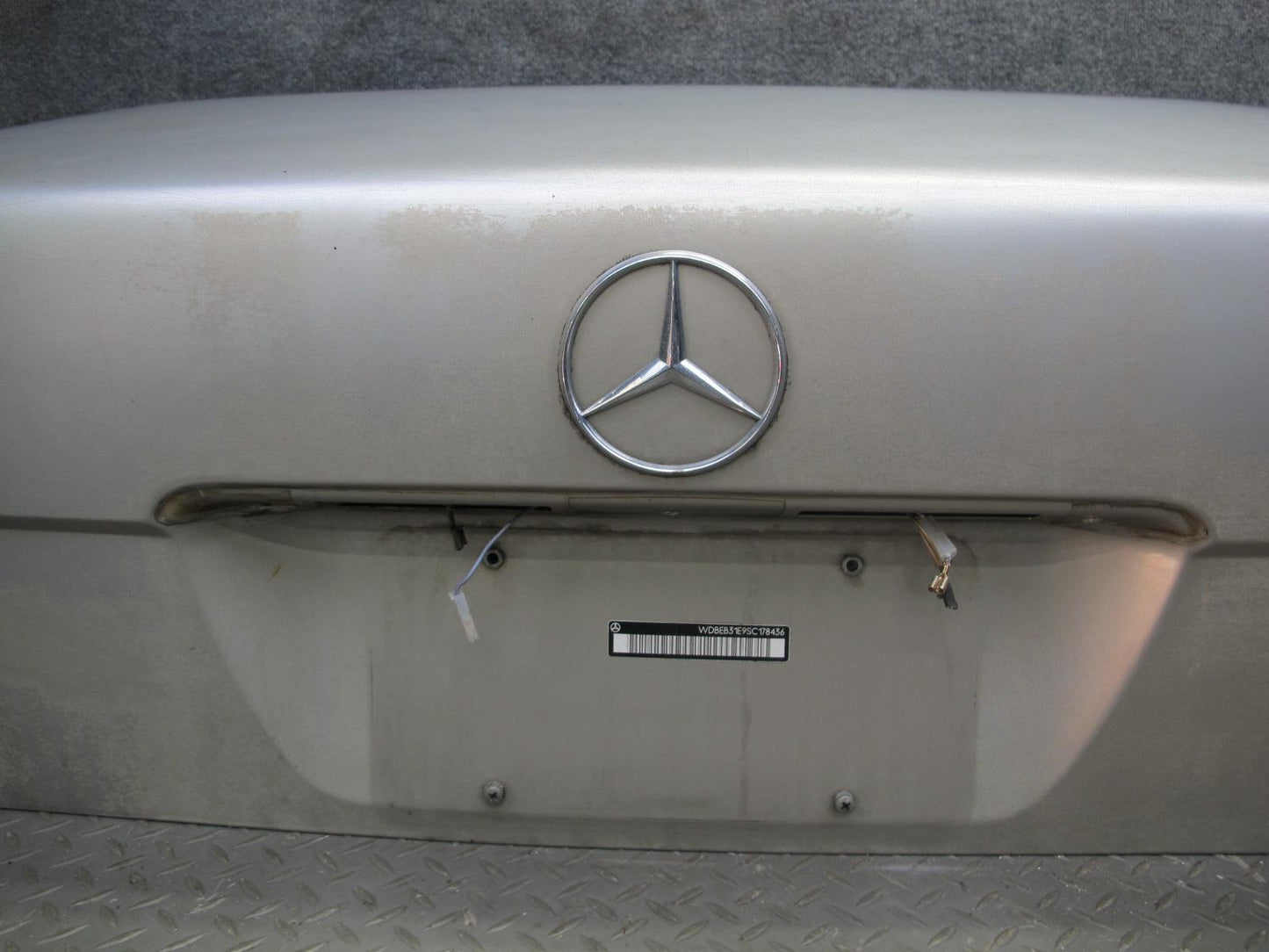 94-95 Mercedes W124 300D Sedan Trunk Deck Lid Shell Panel Silver OEM