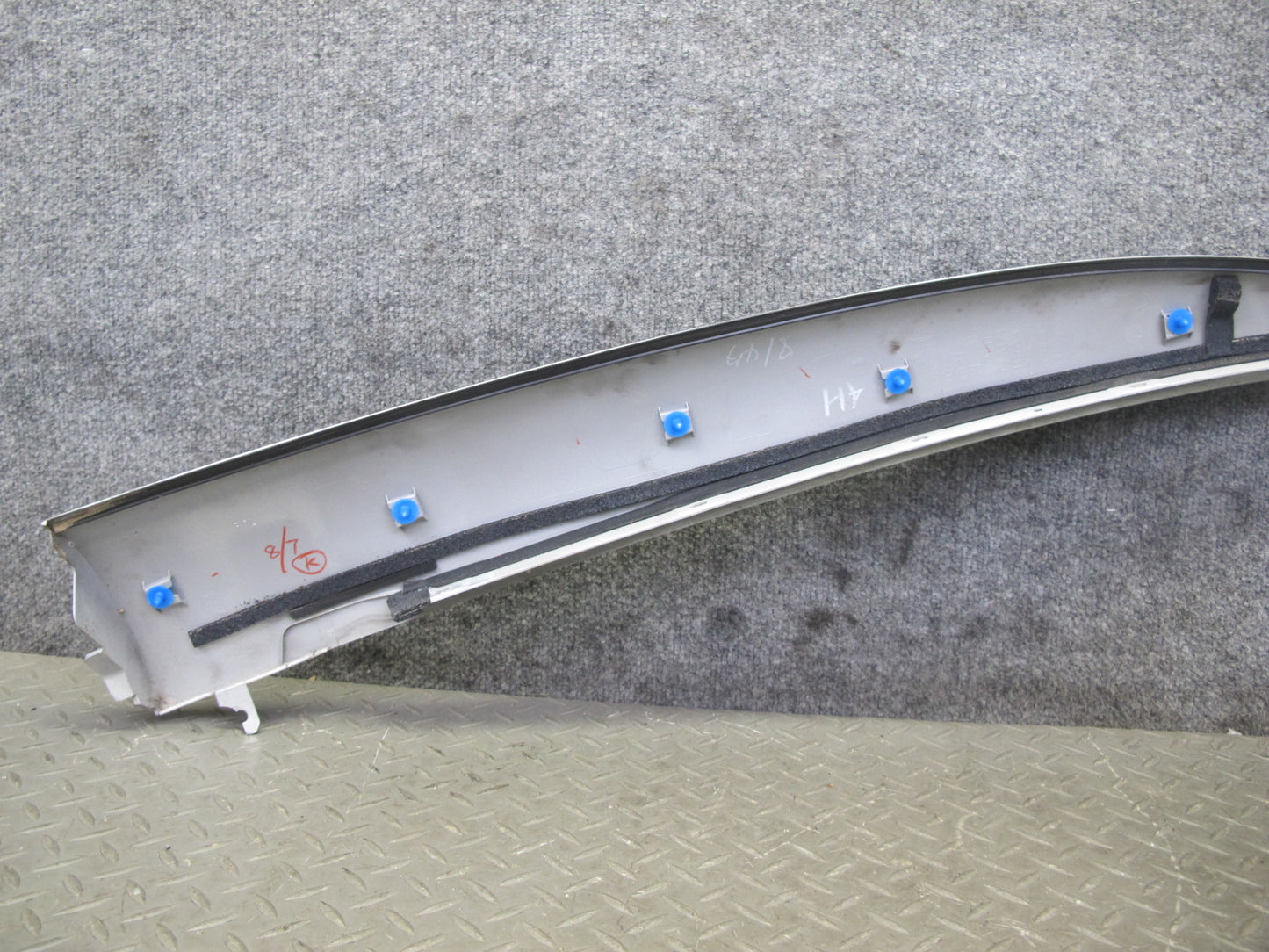 09-20 Nissan Z34 370Z Coupe Front Left A-pillar Molding Cover Panel Silver OEM