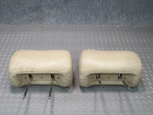 92-99 Lexus JZZ31L SC400 SC300 Set of 2 Front Seat Leather Headrest Ivory OEM