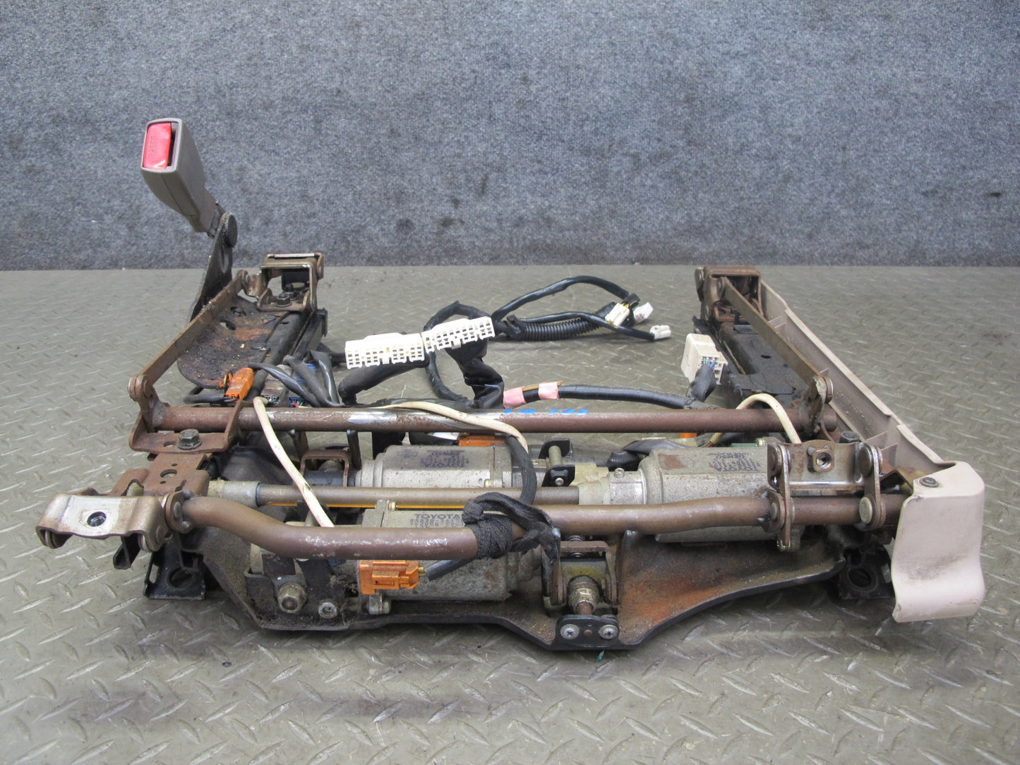 95-00 Lexus SC300 SC400 Front Left Seat Lower Frame Track Rail w Motors OEM