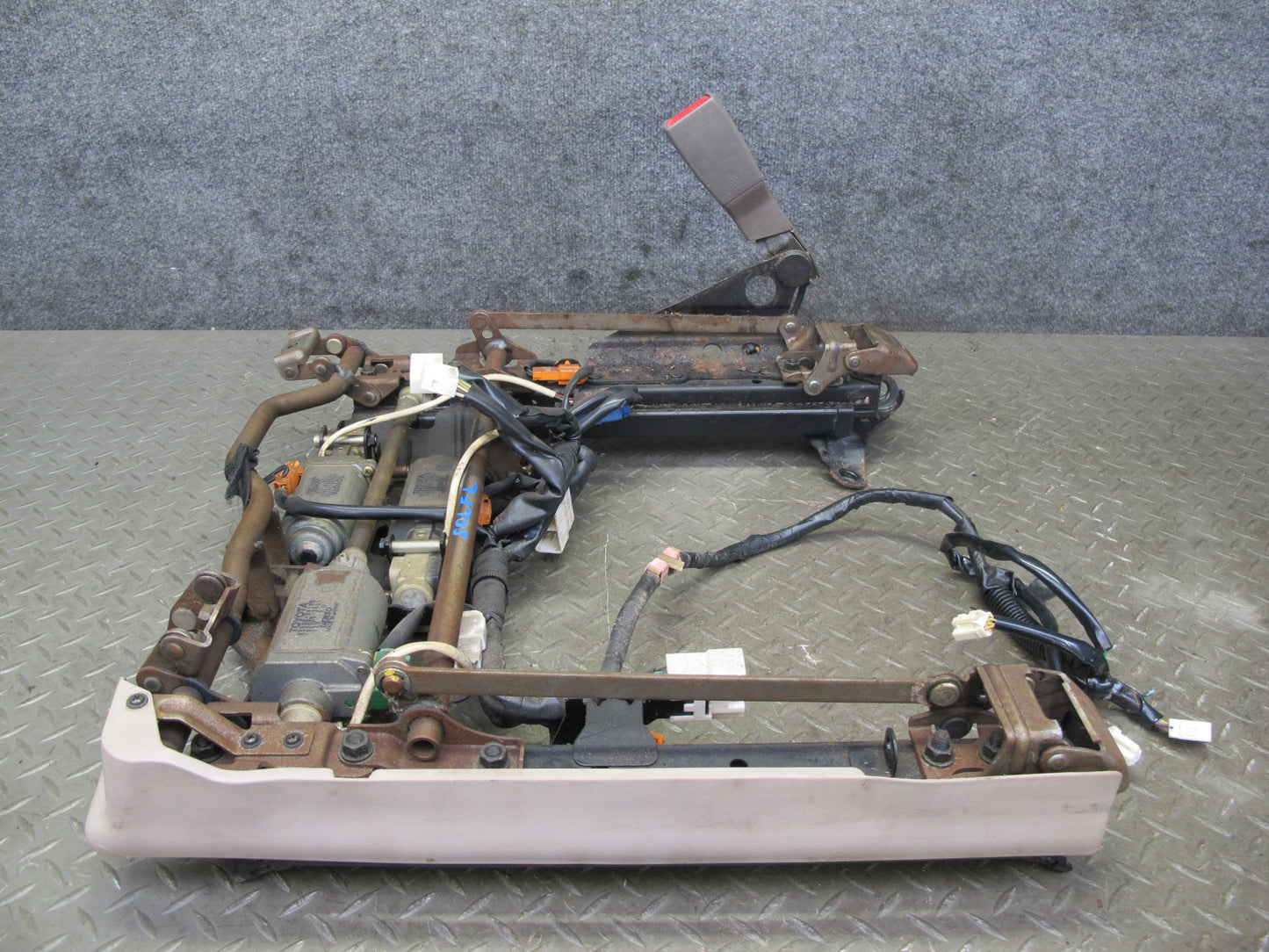 95-00 Lexus SC300 SC400 Front Left Seat Lower Frame Track Rail w Motors OEM