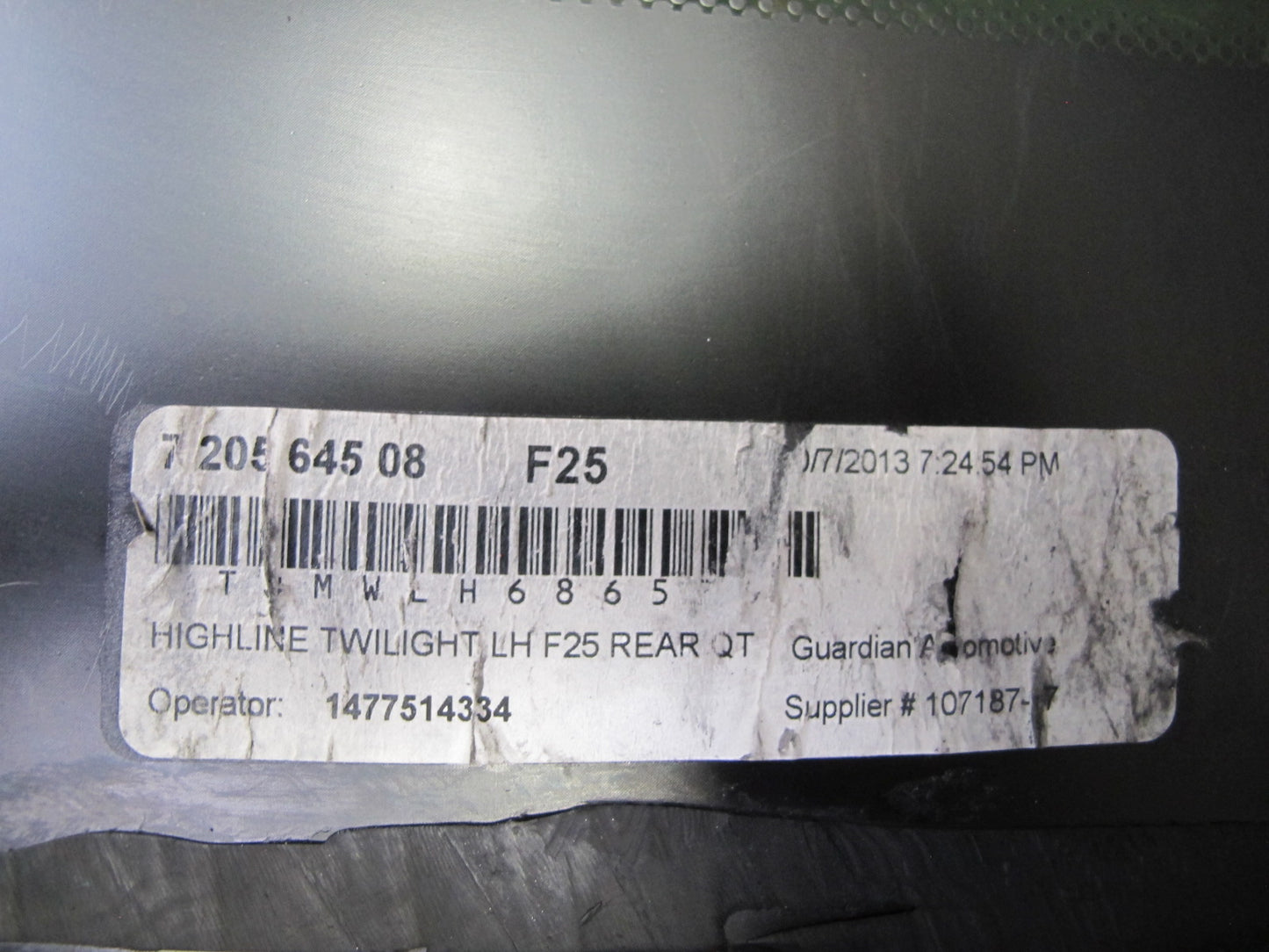 11-17 BMW F25 X3 Rear Left Quarter Glass Window OEM