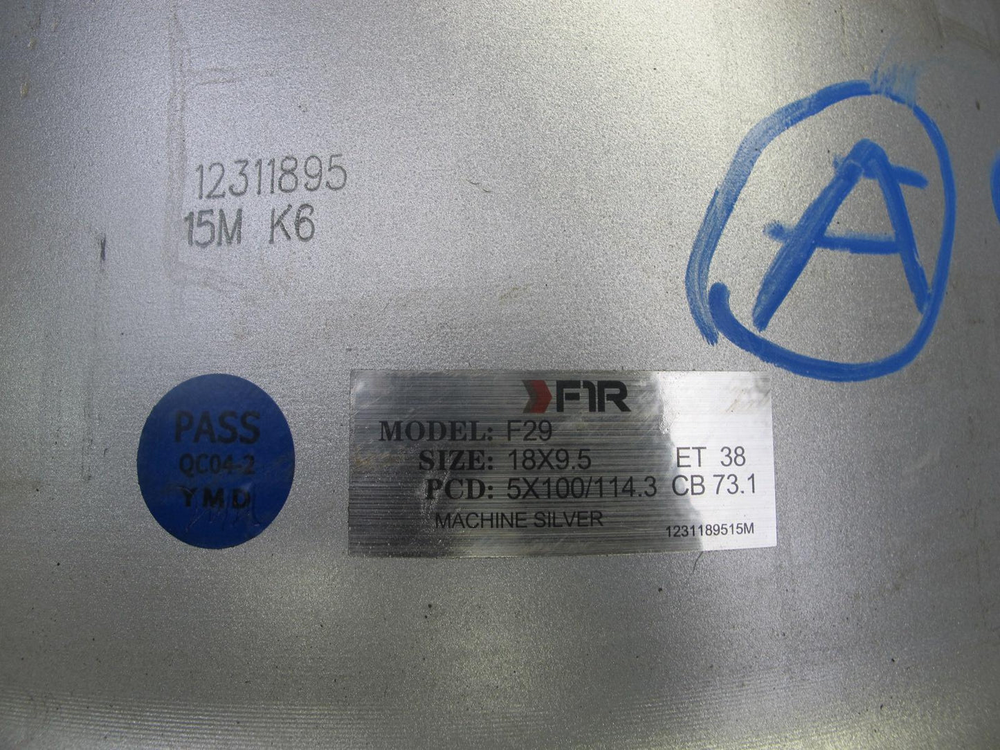 F1R F29 R18 18" Wheel Rim 18X9.5J ET38 5x100 5x114.3