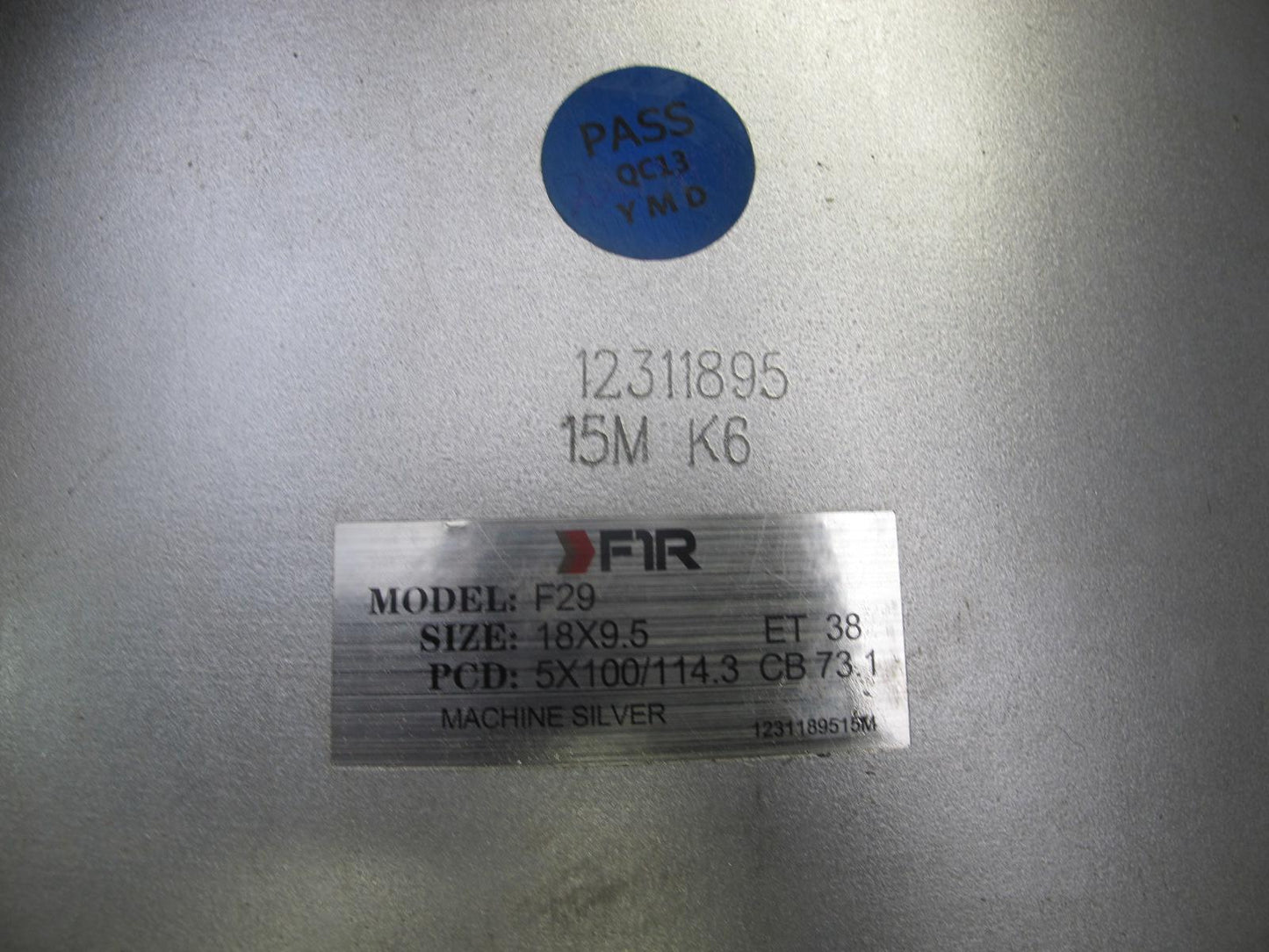 F1R F29 R18 18" Wheel Rim 18X9.5J ET38 5x100 5x114.3