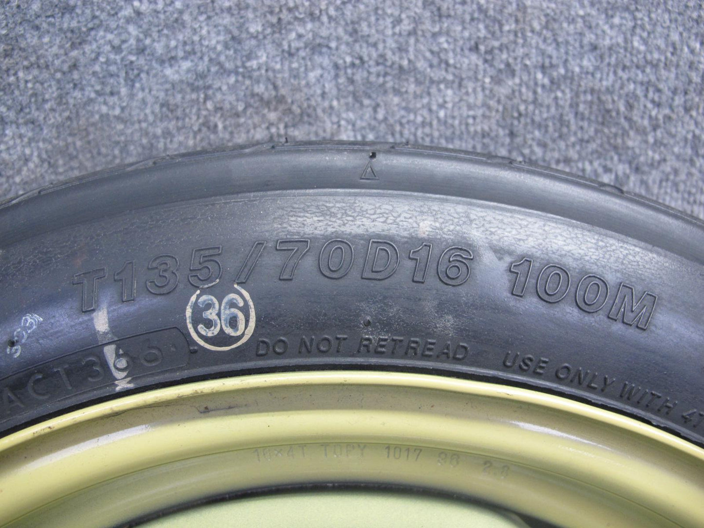 96-00 Toyota MARK2 JZX100 Spare Tire R16 16" Wheel 16x4T OEM