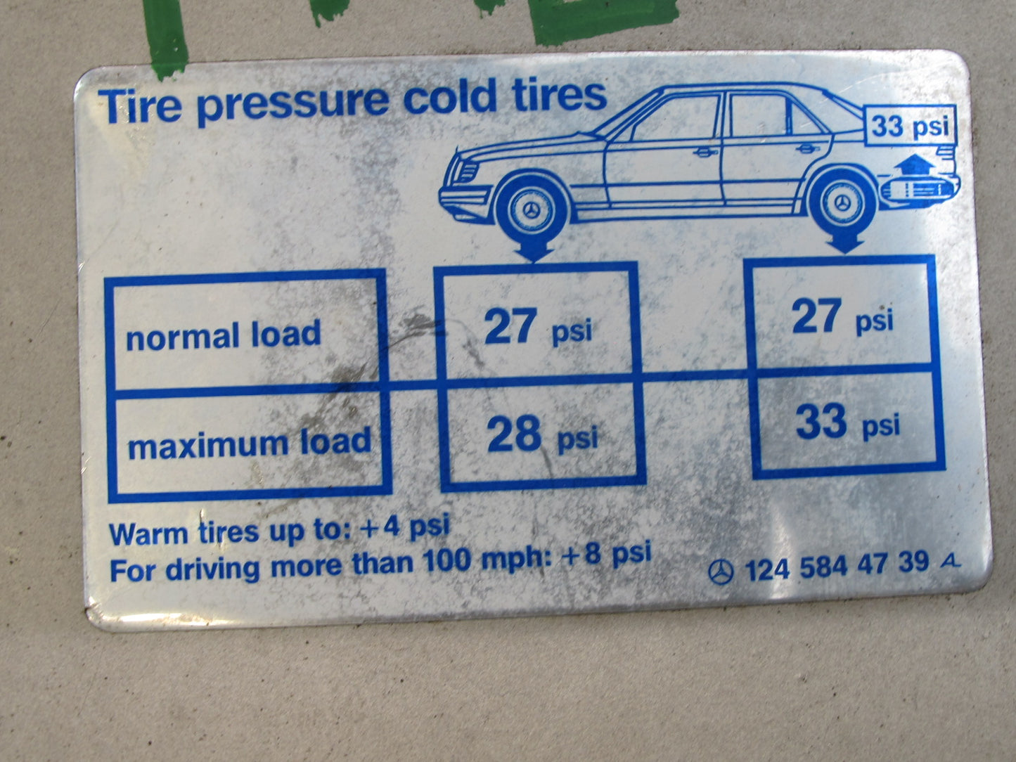 90-95 Mercedes W124 300D Gas Fuel Door Cover Lid Silver OEM