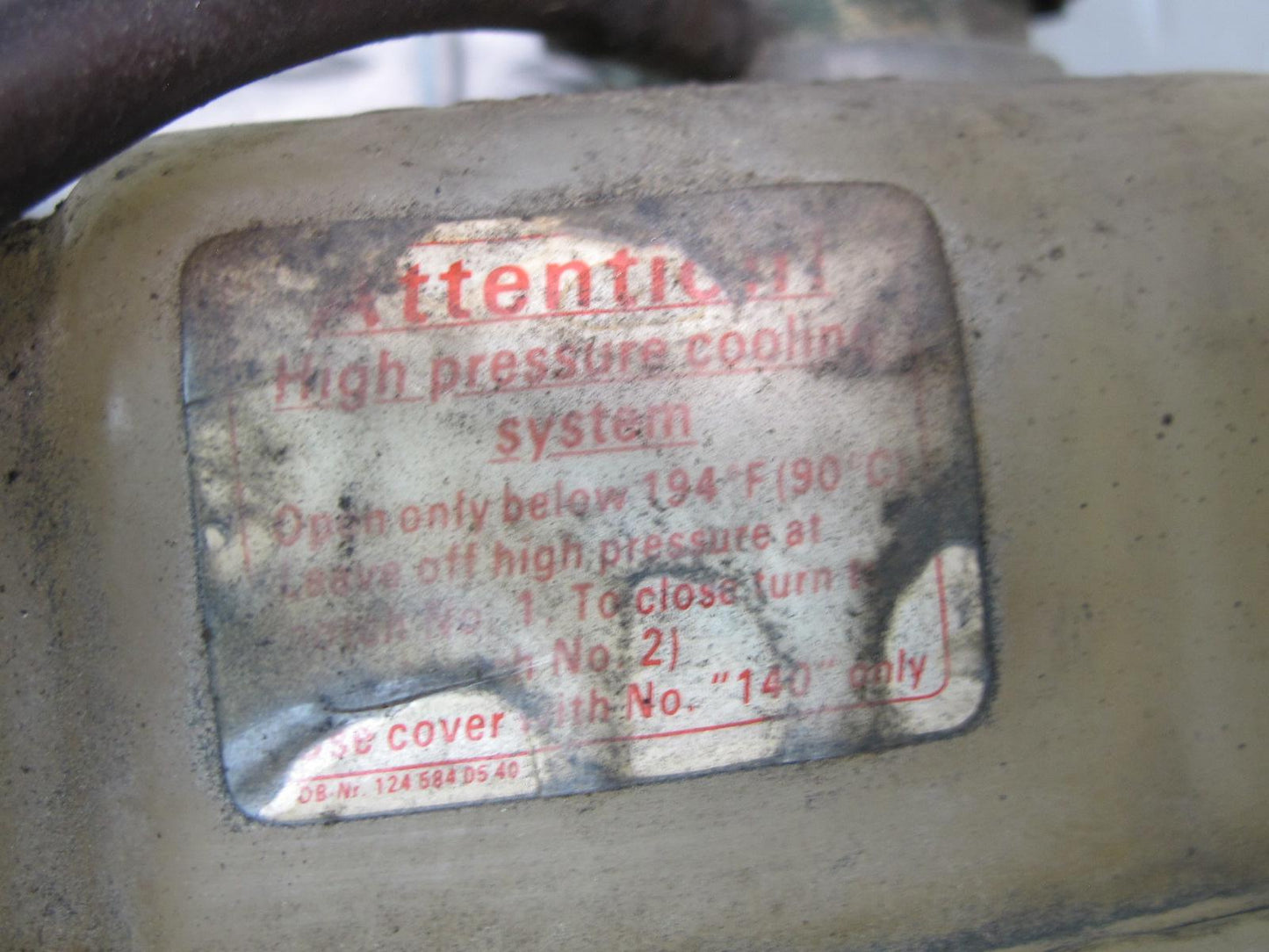 93-95 Mercedes W124 300D 3.0L Diesel Engine Coolant Expansion Overflow Tank OEM