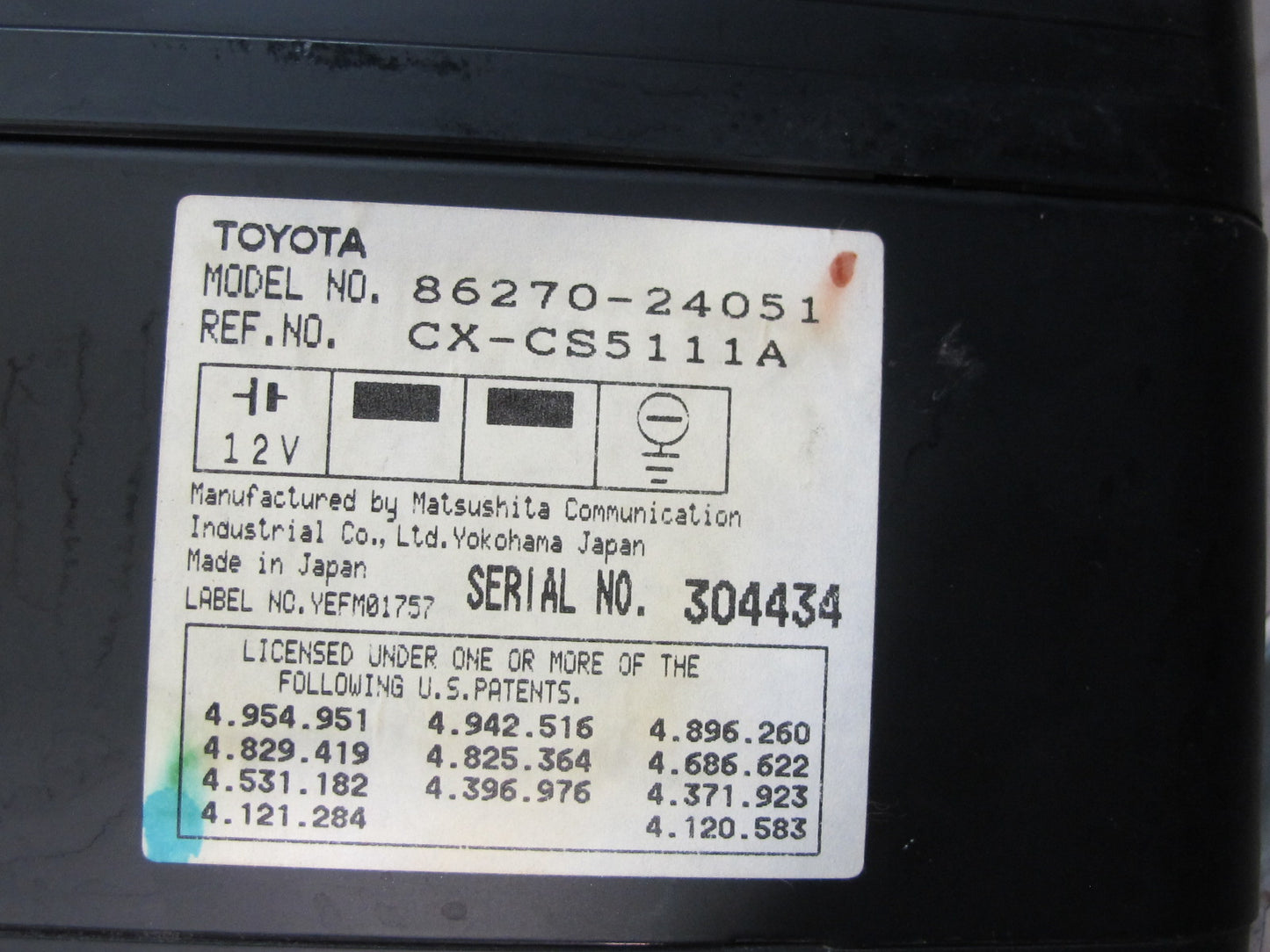 92-98 Lexus UZZ30L SC300 SC400 CD Changer Player NO Magazine 86270-24051 OEM