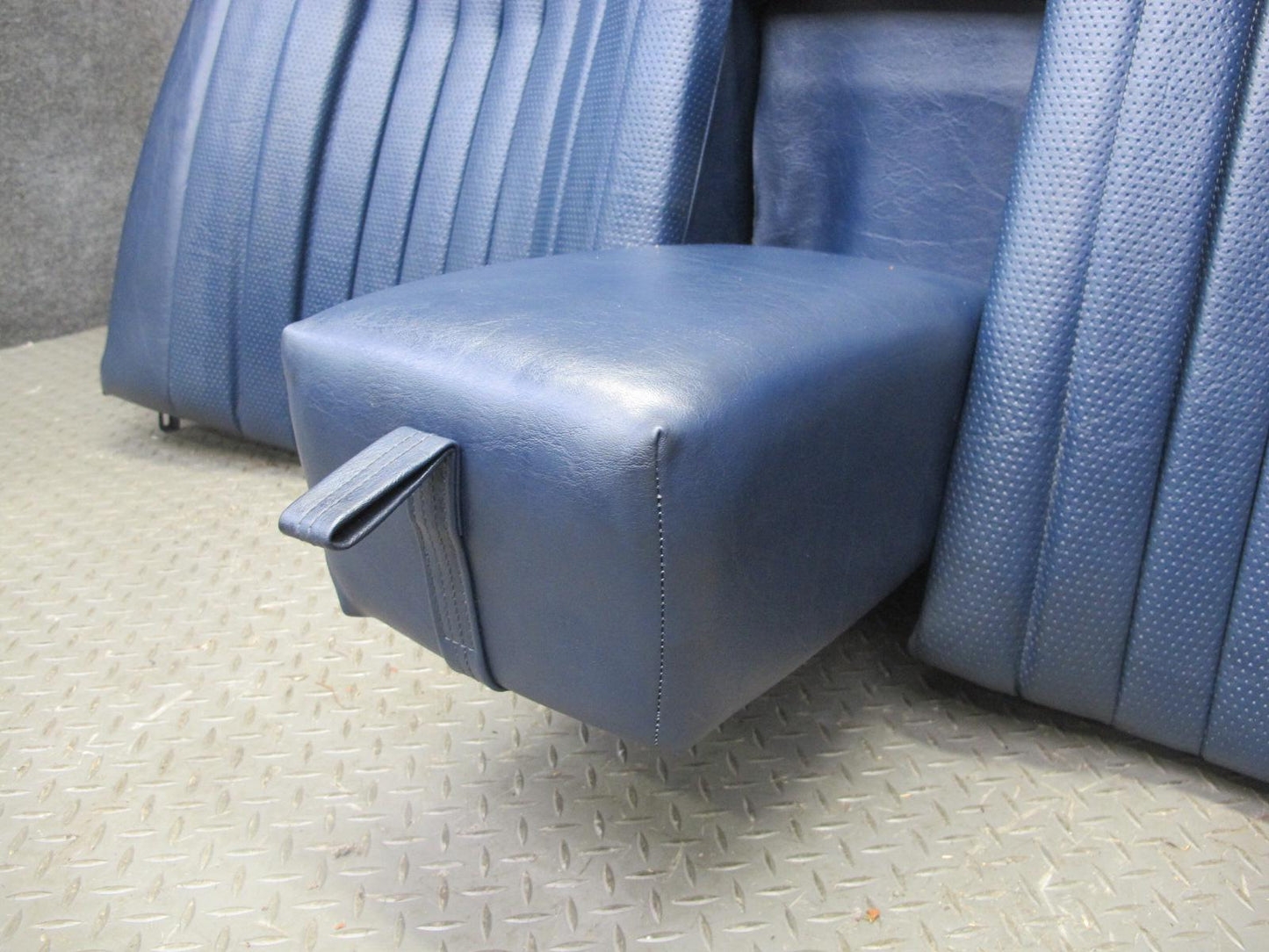 82-85 Mercedes W123 300D Sedan Rear Seat Upper & Lower Cushion Blue Set OEM