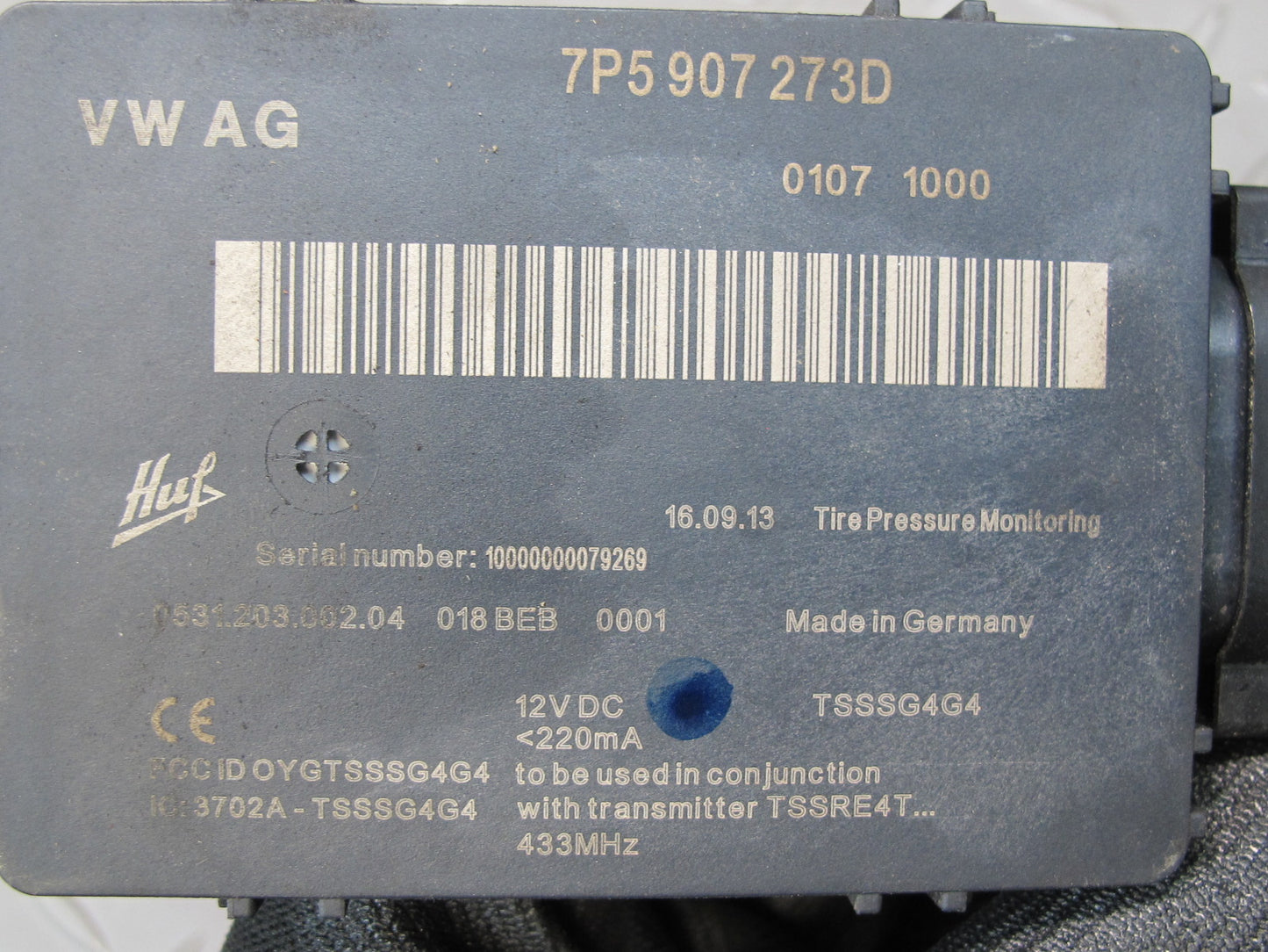 2011-2014 Porsche Cayenne 958 TPMS Tire Pressure Monitor Control Module