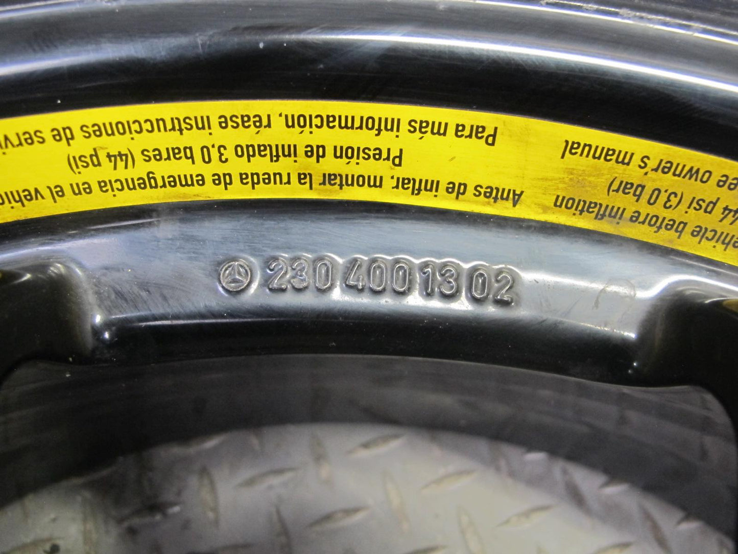 03-12 Mercedes R230 Sl-class Spare Tire R18" Wheel Rim 18x6B ET25 2304001302 OEM