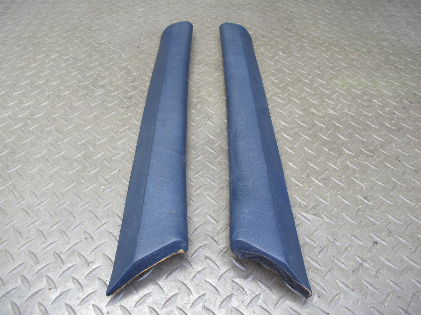 82-85 Mercedes W123 300D Left & Right Interior A Pillar Trim Cover Blue Set OEM