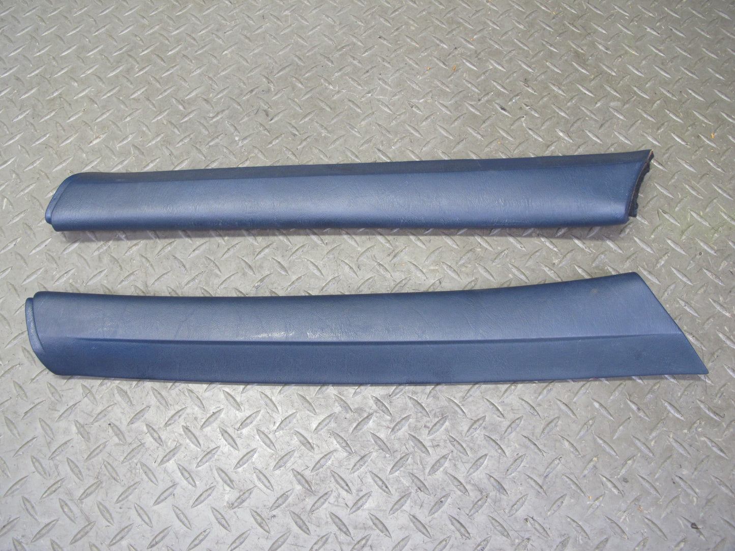 82-85 Mercedes W123 300D Left & Right Interior A Pillar Trim Cover Blue Set OEM