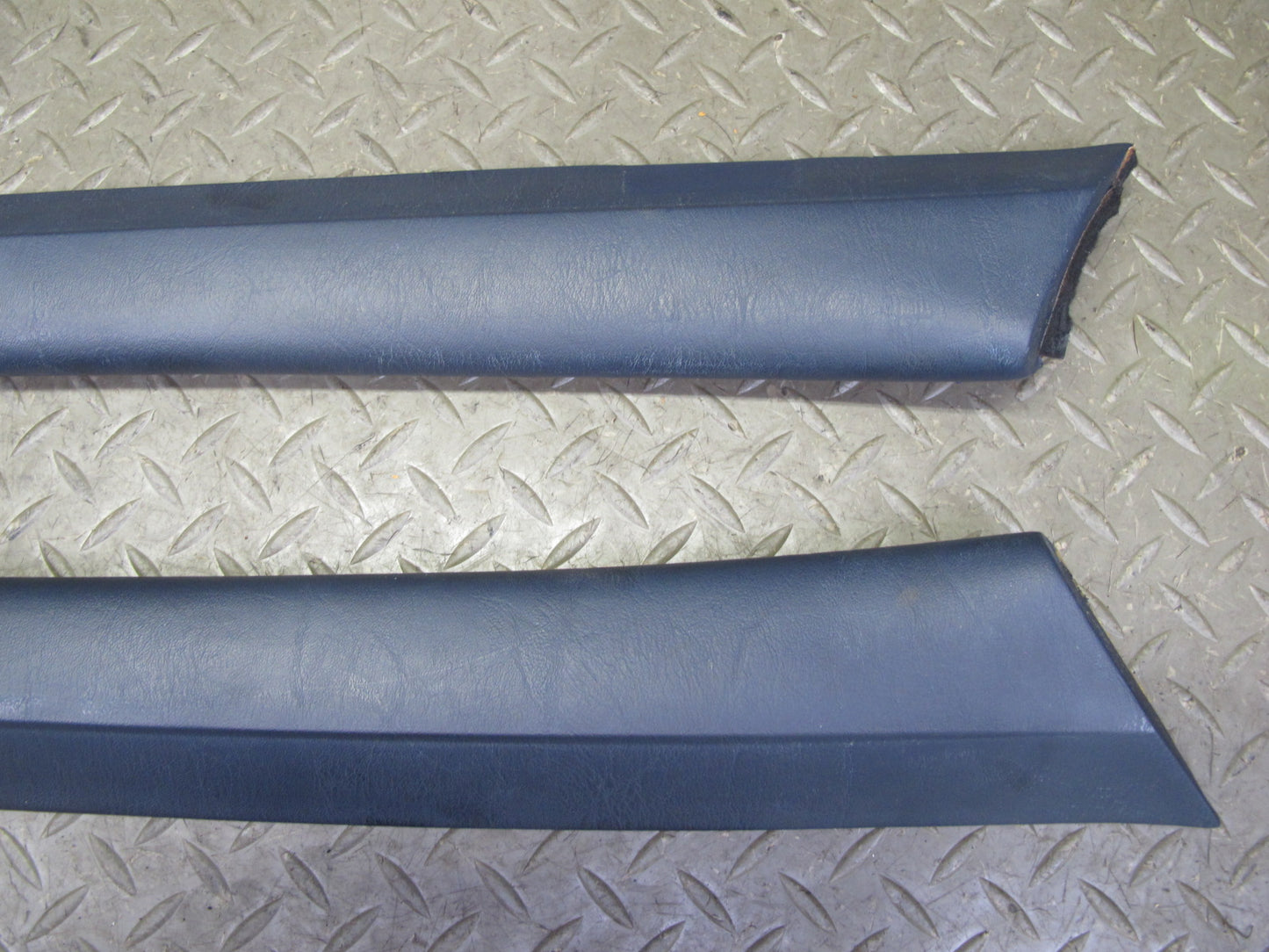 82-85 Mercedes W123 300D Left & Right Interior A Pillar Trim Cover Blue Set OEM