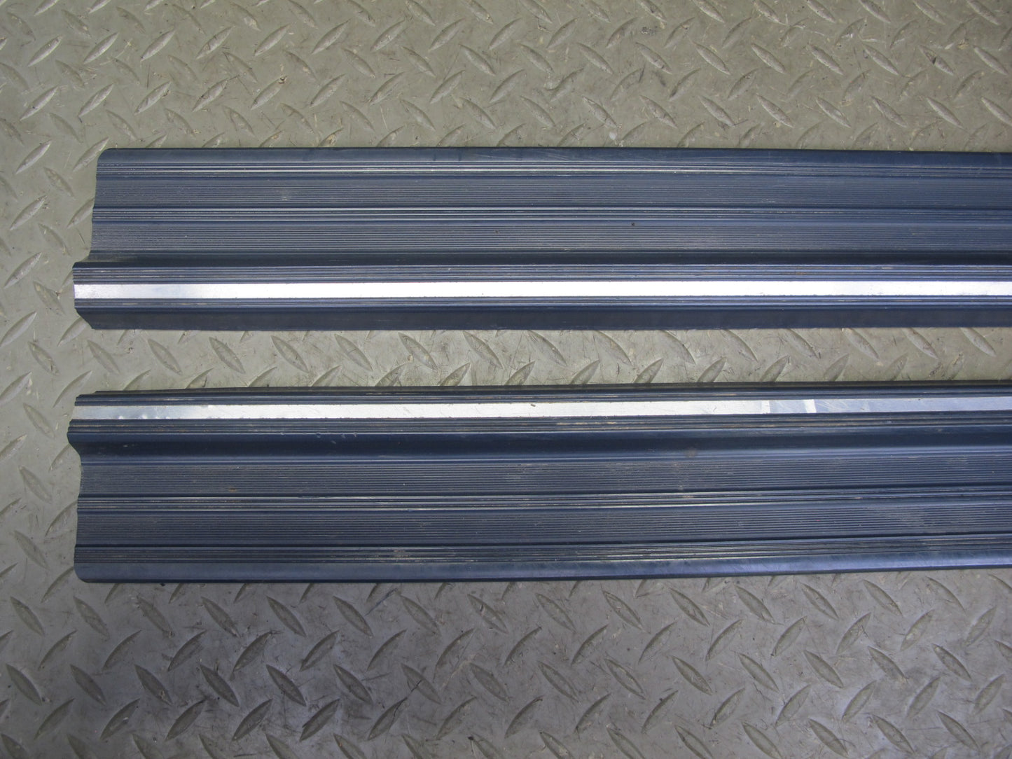 82-85 Mercedes W123 Set of 4 Front & Rear Door Scuff Sill Plate Trim Panel OEM