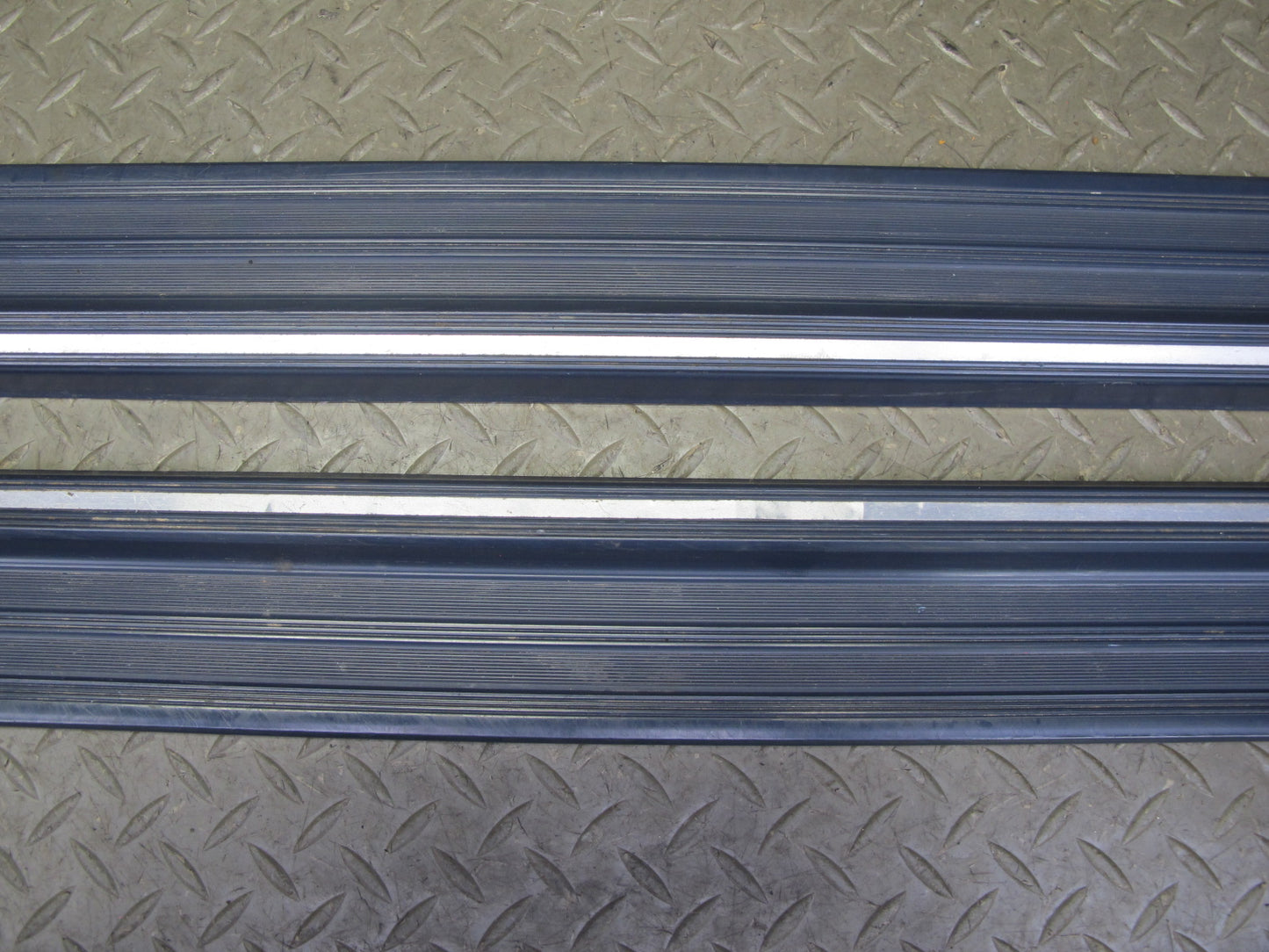 82-85 Mercedes W123 Set of 4 Front & Rear Door Scuff Sill Plate Trim Panel OEM