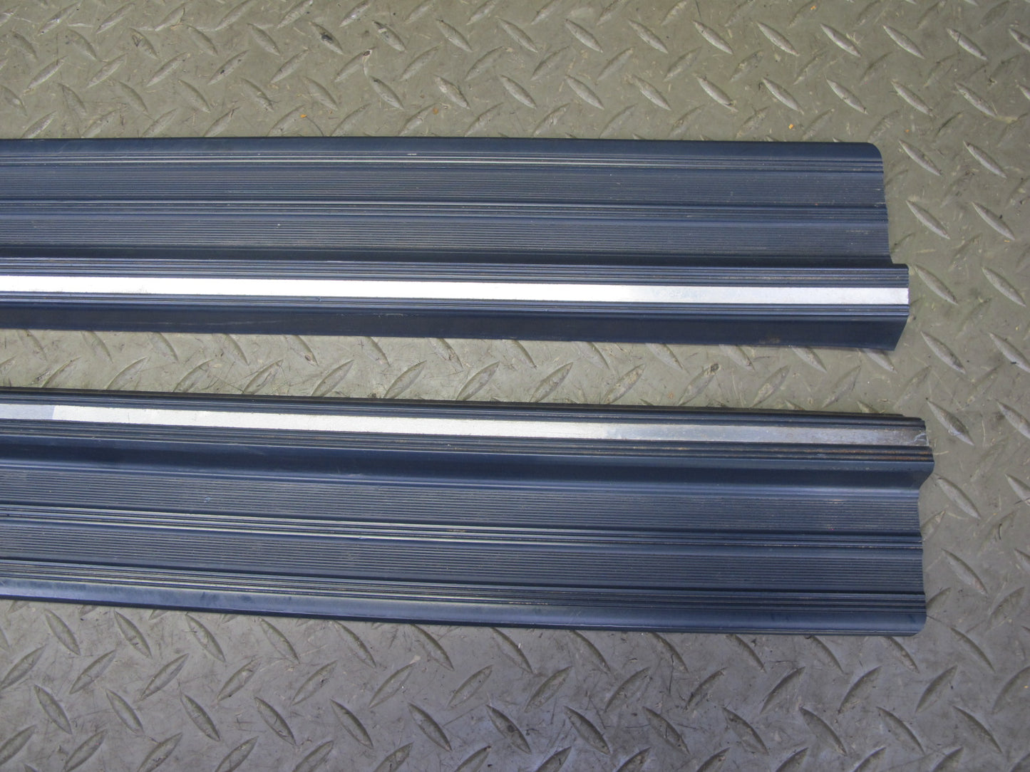 82-85 Mercedes W123 Set of 4 Front & Rear Door Scuff Sill Plate Trim Panel OEM