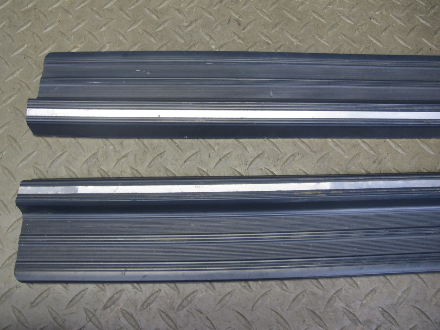 82-85 Mercedes W123 Set of 4 Front & Rear Door Scuff Sill Plate Trim Panel OEM