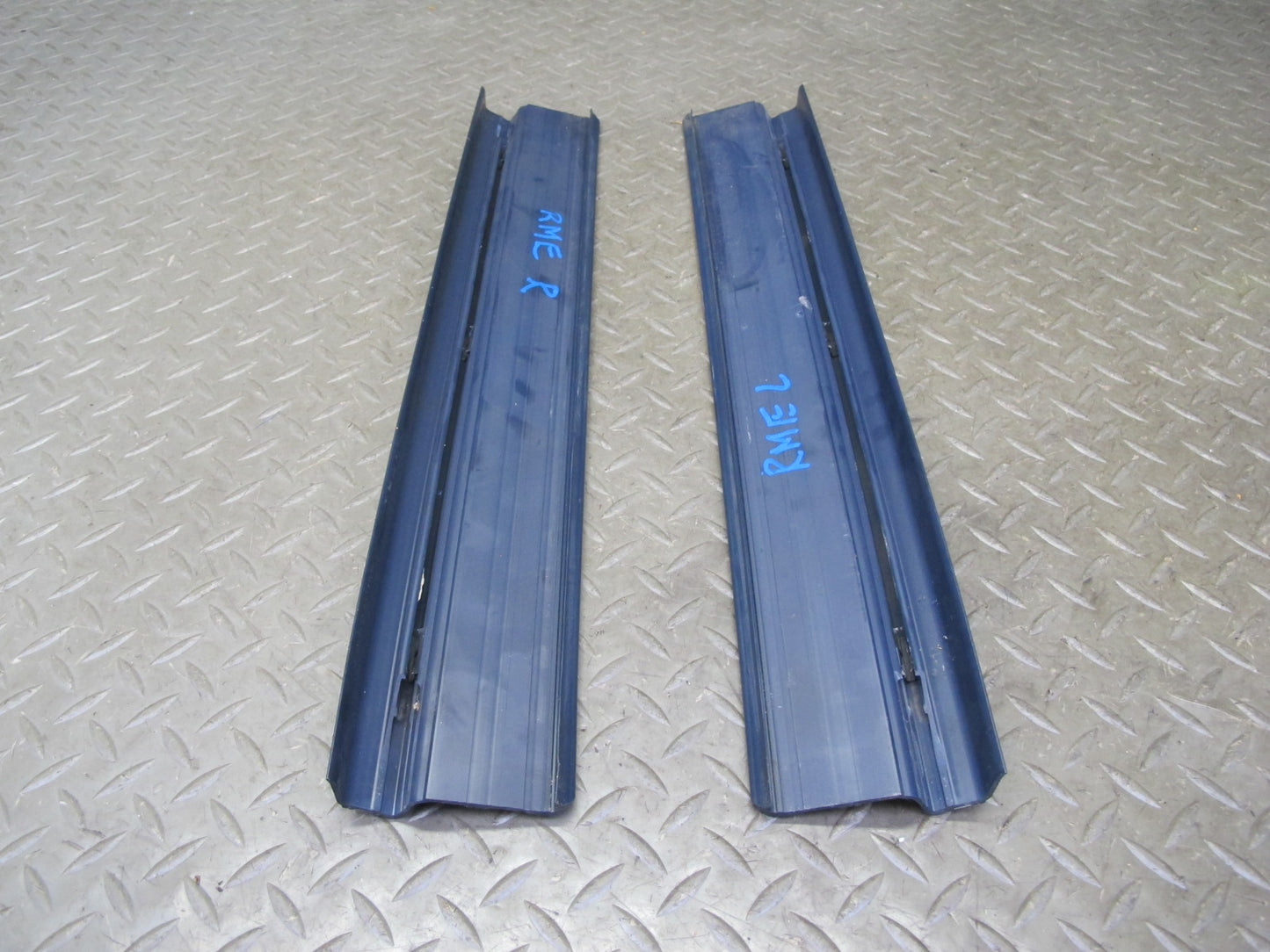 82-85 Mercedes W123 Set of 4 Front & Rear Door Scuff Sill Plate Trim Panel OEM