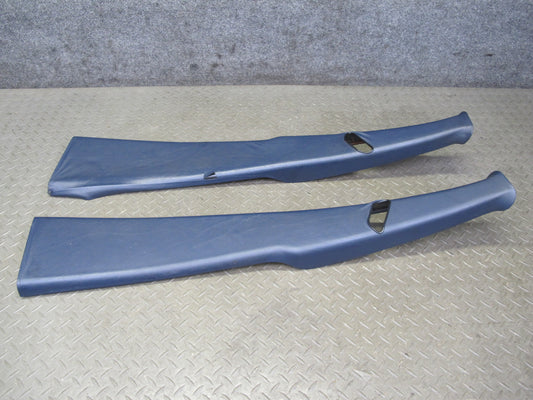 82-85 Mercedes W123 Sedan Left & Right B Pillar Upper Trim Panel Blue Set OEM
