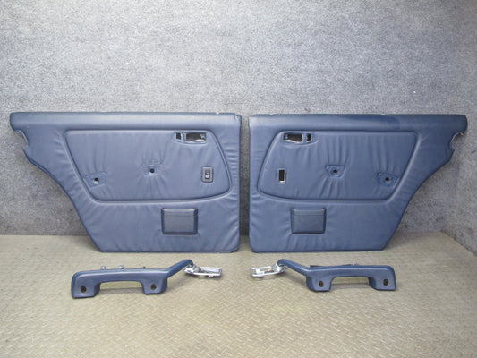 82-85 Mercedes W123 300D Sedan Set of 2 Rear Door Interior Trim Cover Blue OEM