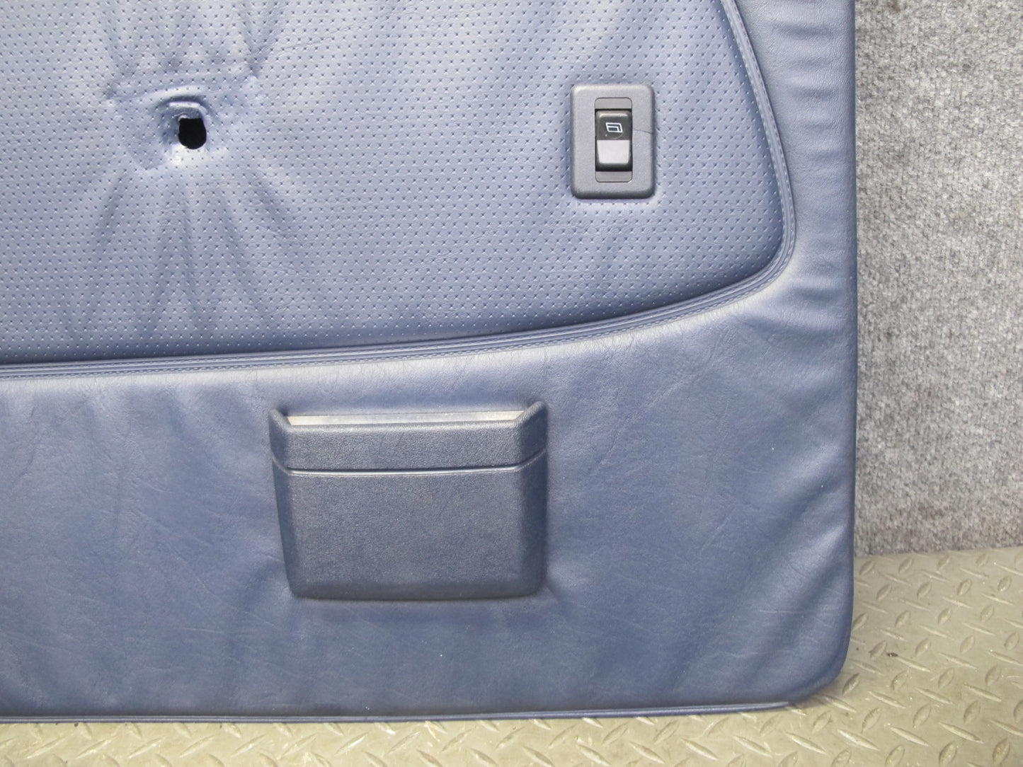 82-85 Mercedes W123 300D Sedan Set of 2 Rear Door Interior Trim Cover Blue OEM