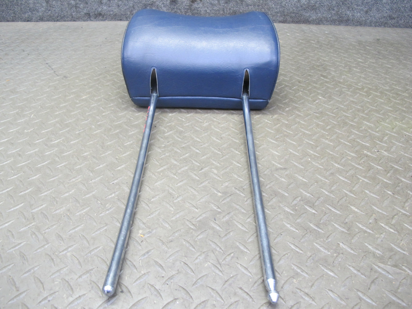 82-85 Mercedes W123 300D Front Left & Right Seat Leather Headrest Blue Set OEM