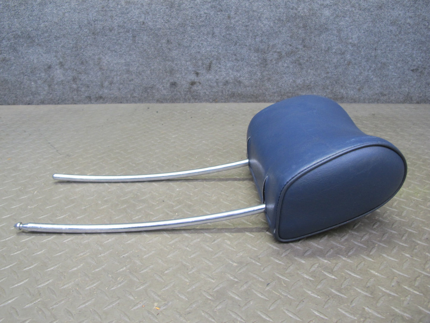 82-85 Mercedes W123 300D Front Left & Right Seat Leather Headrest Blue Set OEM