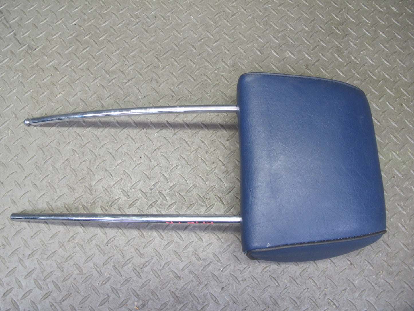 82-85 Mercedes W123 300D Front Left & Right Seat Leather Headrest Blue Set OEM