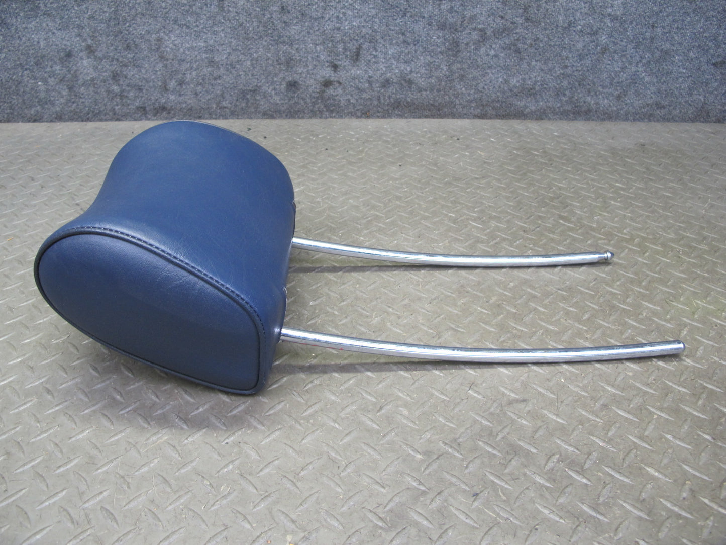 82-85 Mercedes W123 300D Front Left & Right Seat Leather Headrest Blue Set OEM