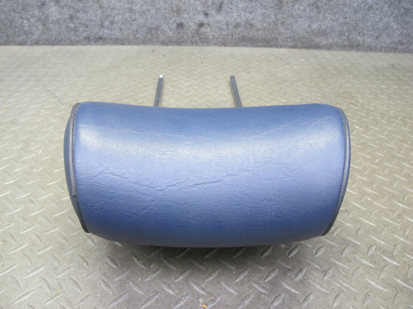 82-85 Mercedes W123 300D Front Left & Right Seat Leather Headrest Blue Set OEM