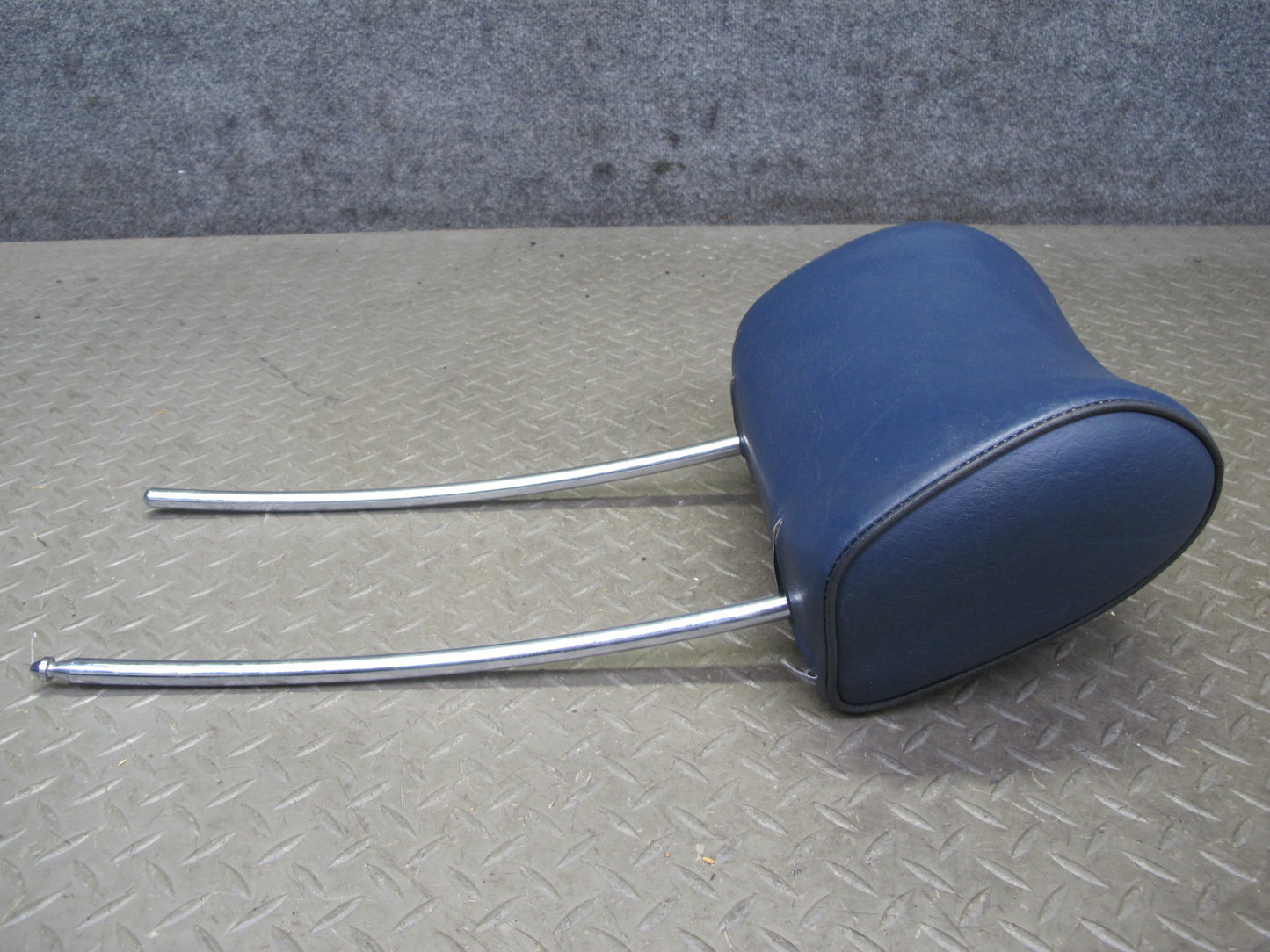 82-85 Mercedes W123 300D Front Left & Right Seat Leather Headrest Blue Set OEM