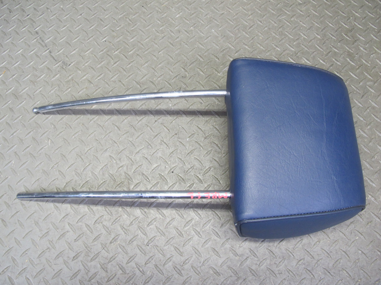 82-85 Mercedes W123 300D Front Left & Right Seat Leather Headrest Blue Set OEM