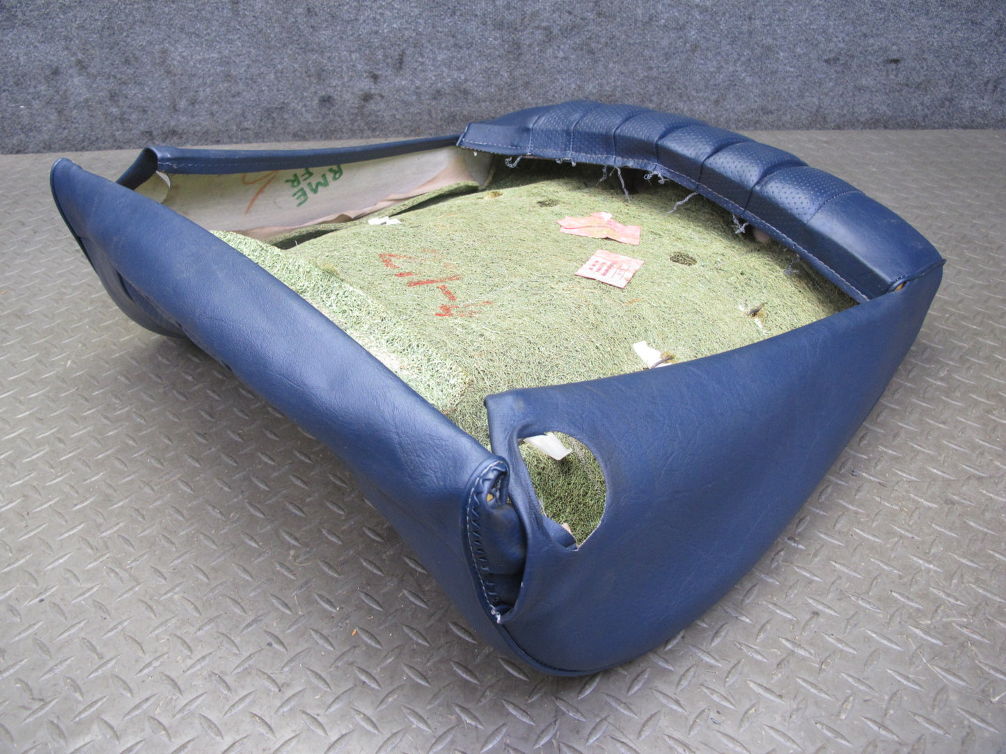 82-85 Mercedes W123 300D Front Righ Seat Upper Leather Cushion Blue OEM