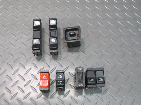 77-85 Mercedes 300D W123 Mirror Hazard Window Defrost Light ANT Switch Set OEM