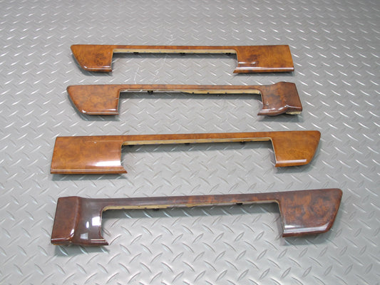 86-91 Mercedes W126 560SEL Center Set of 4 Door Wood Trim Bezel Cover Panel OEM