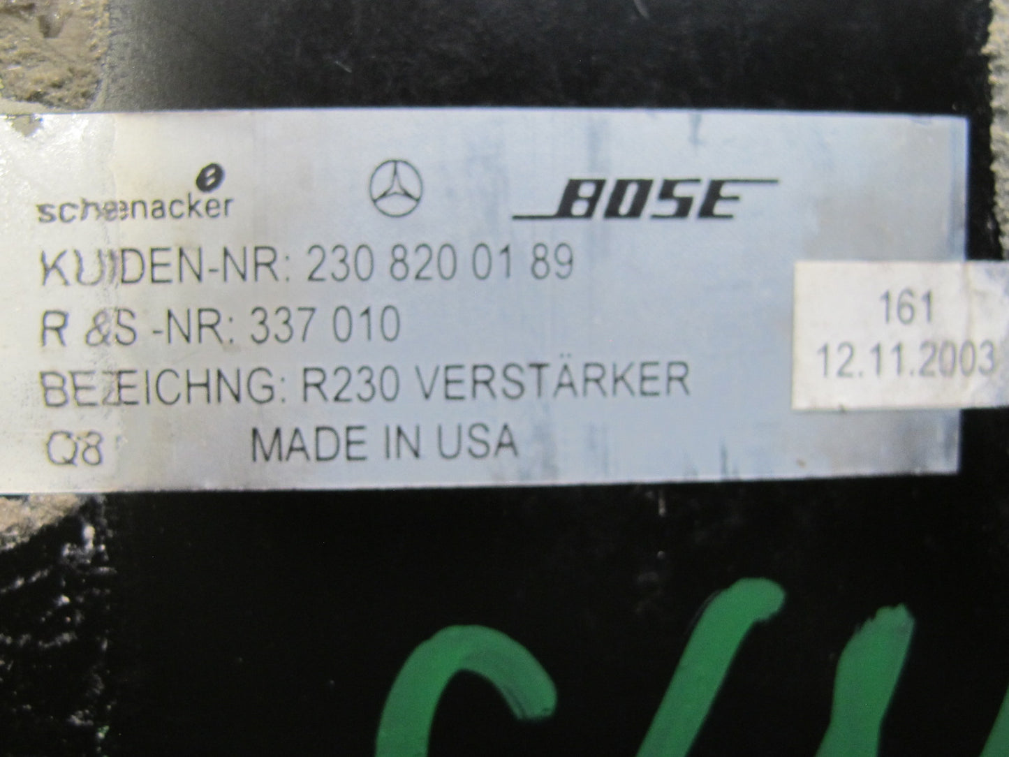 03-04 Mercedes R230 Sl-class Bose Audio Radio Amplifier AMP 2308200189 OEM