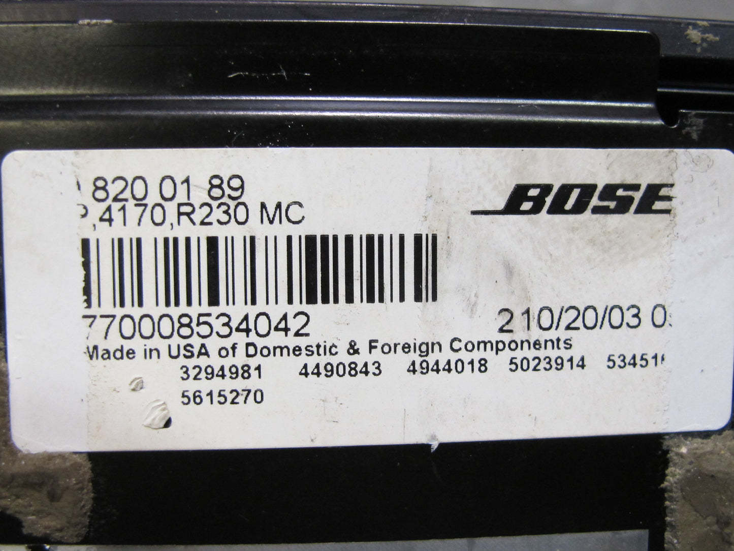 03-04 Mercedes R230 Sl-class Bose Audio Radio Amplifier AMP 2308200189 OEM