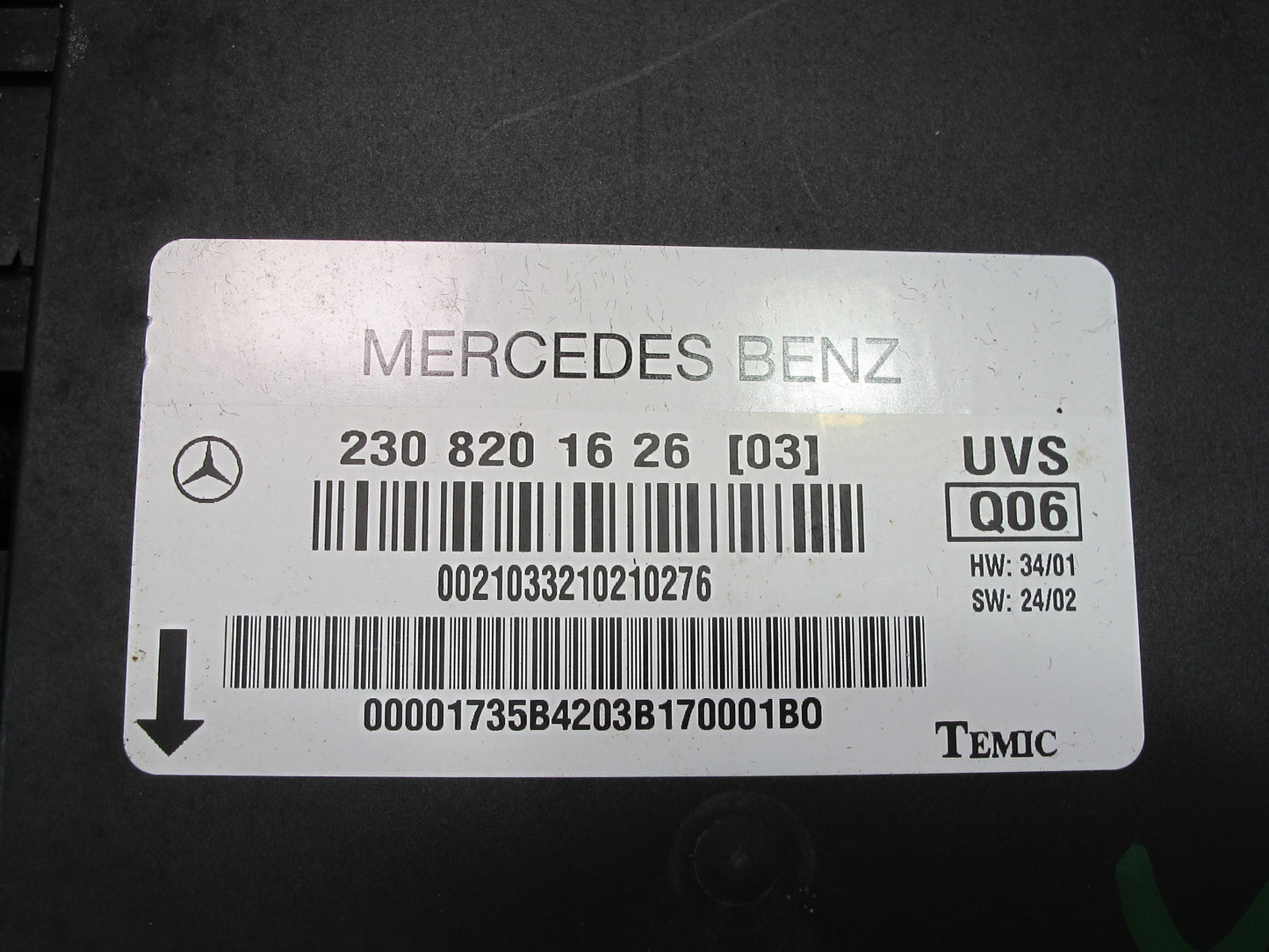 03-08 Mercedes R230 Sl-class Convertible TOP Roof Control Module 2308201626 OEM