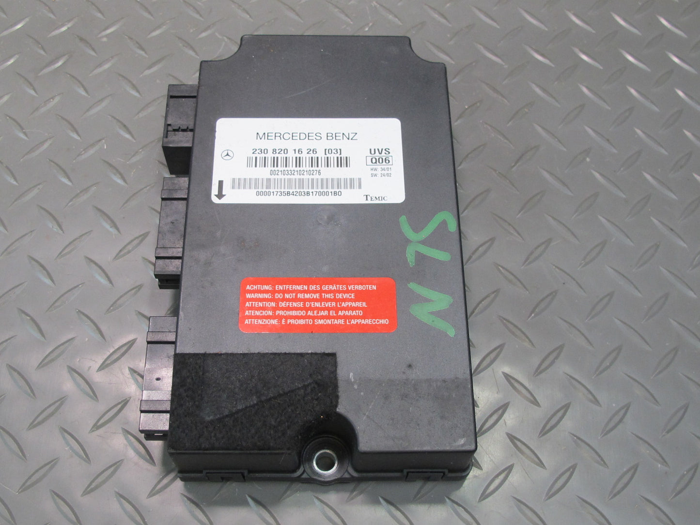 03-08 Mercedes R230 Sl-class Convertible TOP Roof Control Module 2308201626 OEM