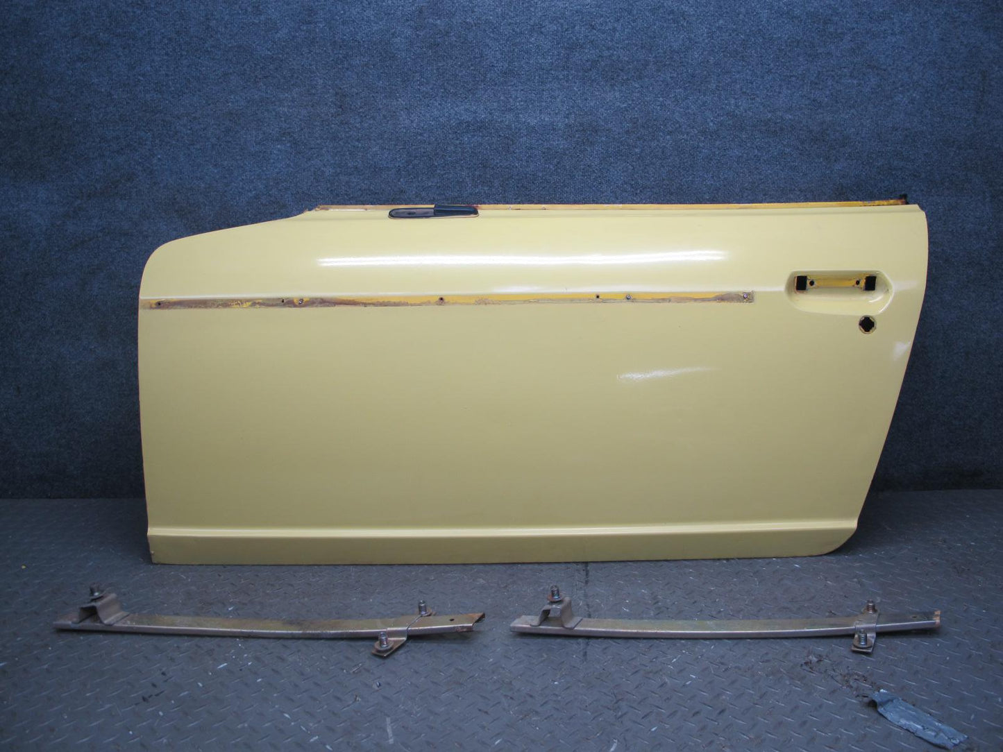77-78 Datsun S30 280Z 2+2 Left Door Shell Panel w Guides Yellow OEM