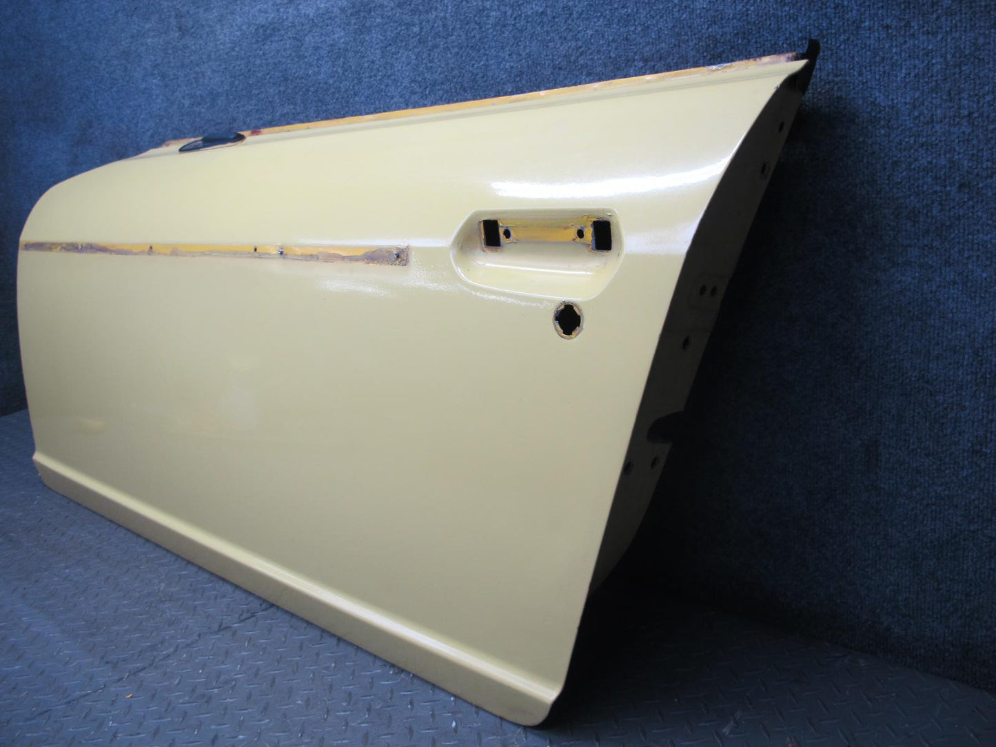77-78 Datsun S30 280Z 2+2 Left Door Shell Panel w Guides Yellow OEM