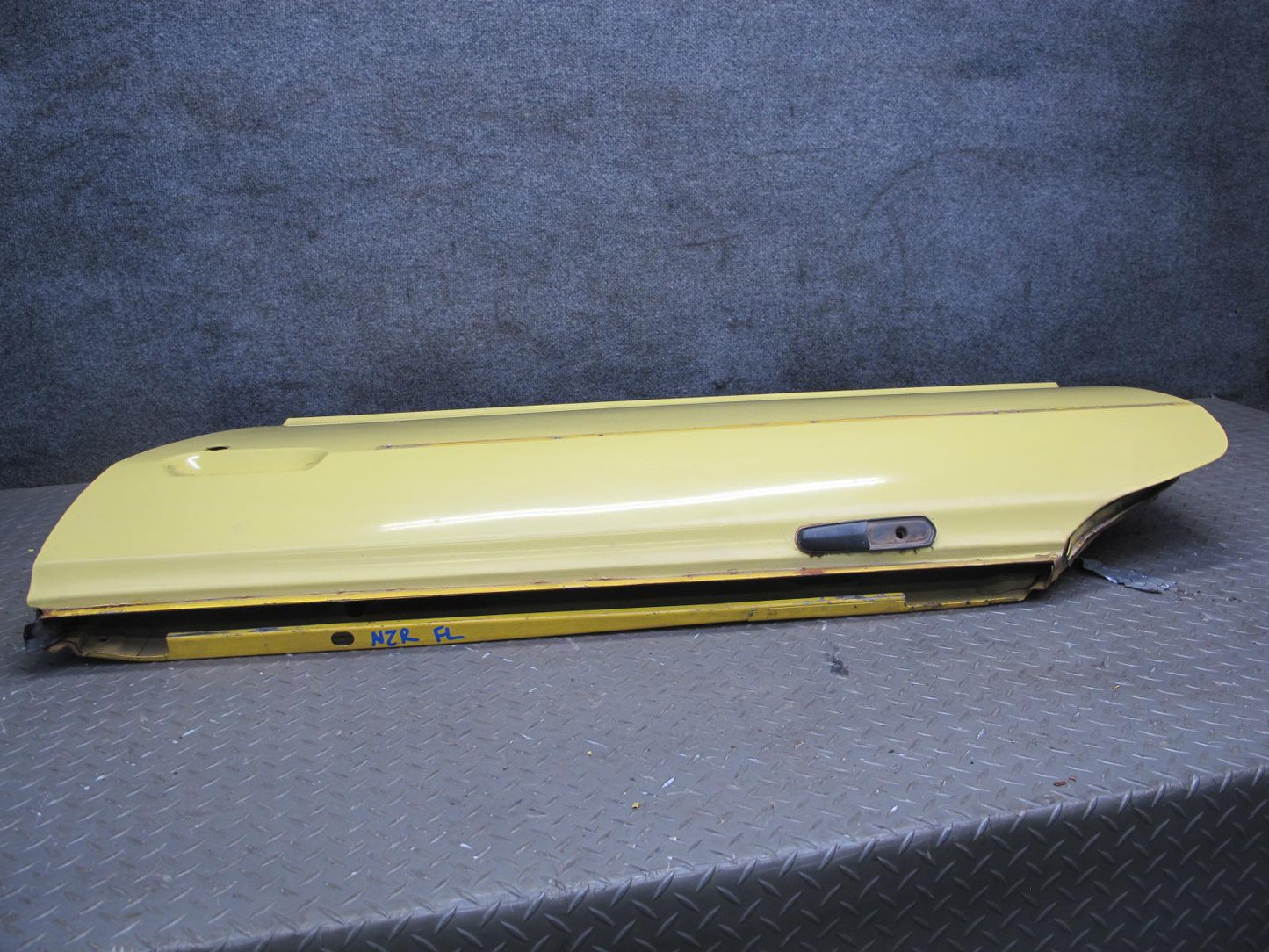 77-78 Datsun S30 280Z 2+2 Left Door Shell Panel w Guides Yellow OEM