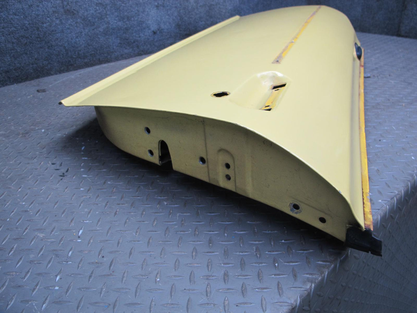 77-78 Datsun S30 280Z 2+2 Left Door Shell Panel w Guides Yellow OEM