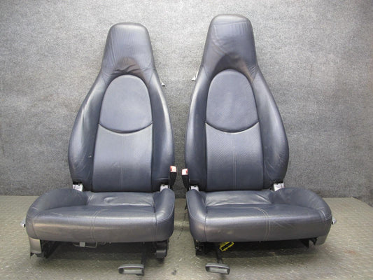 2005-2008 Porsche 911 997 Front Left & Right Leather Blue Seat Set of 2